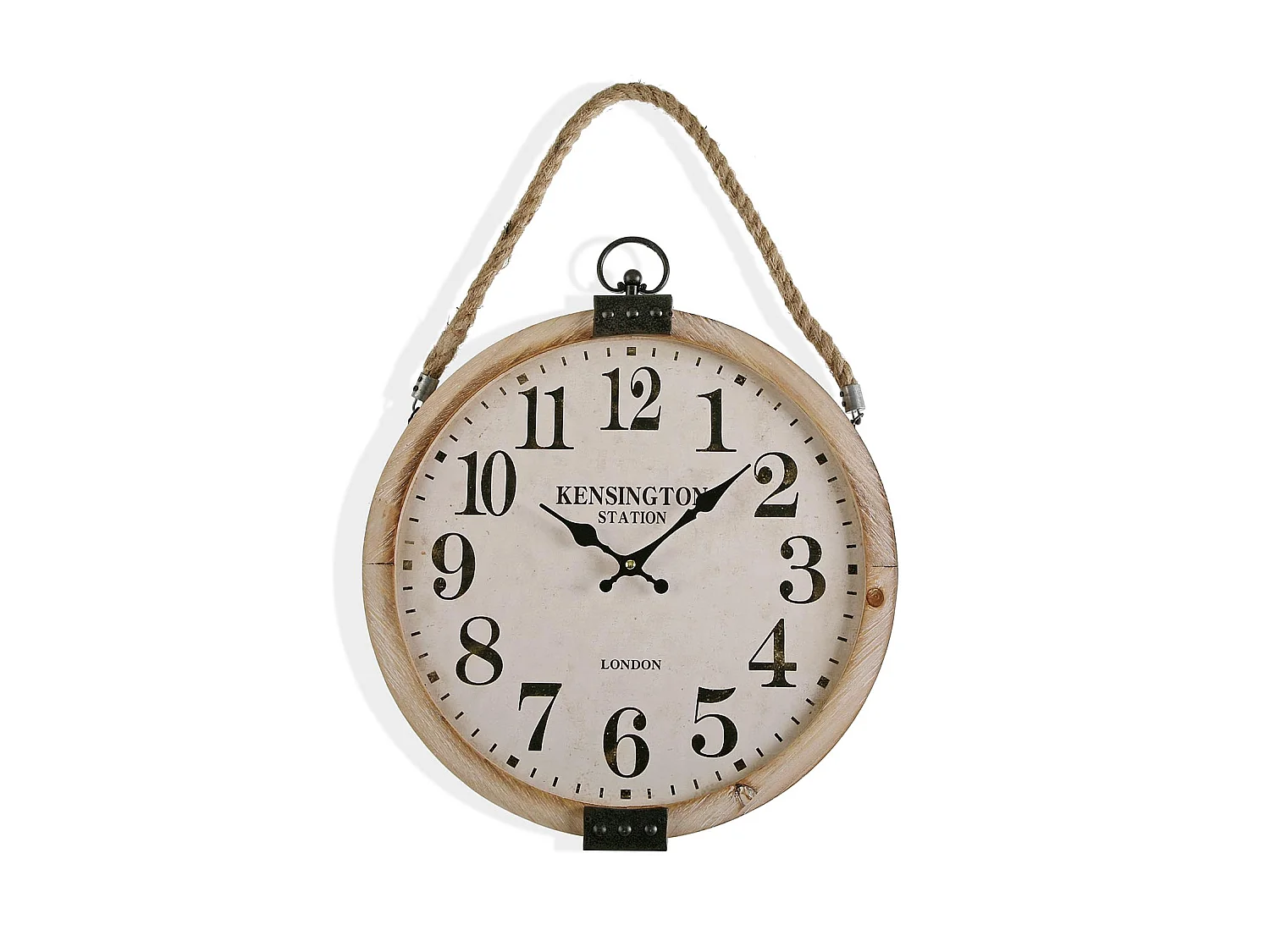 Horloge Murale Byron, 47 x 4,5 x 40 cm, Métal, Blanc