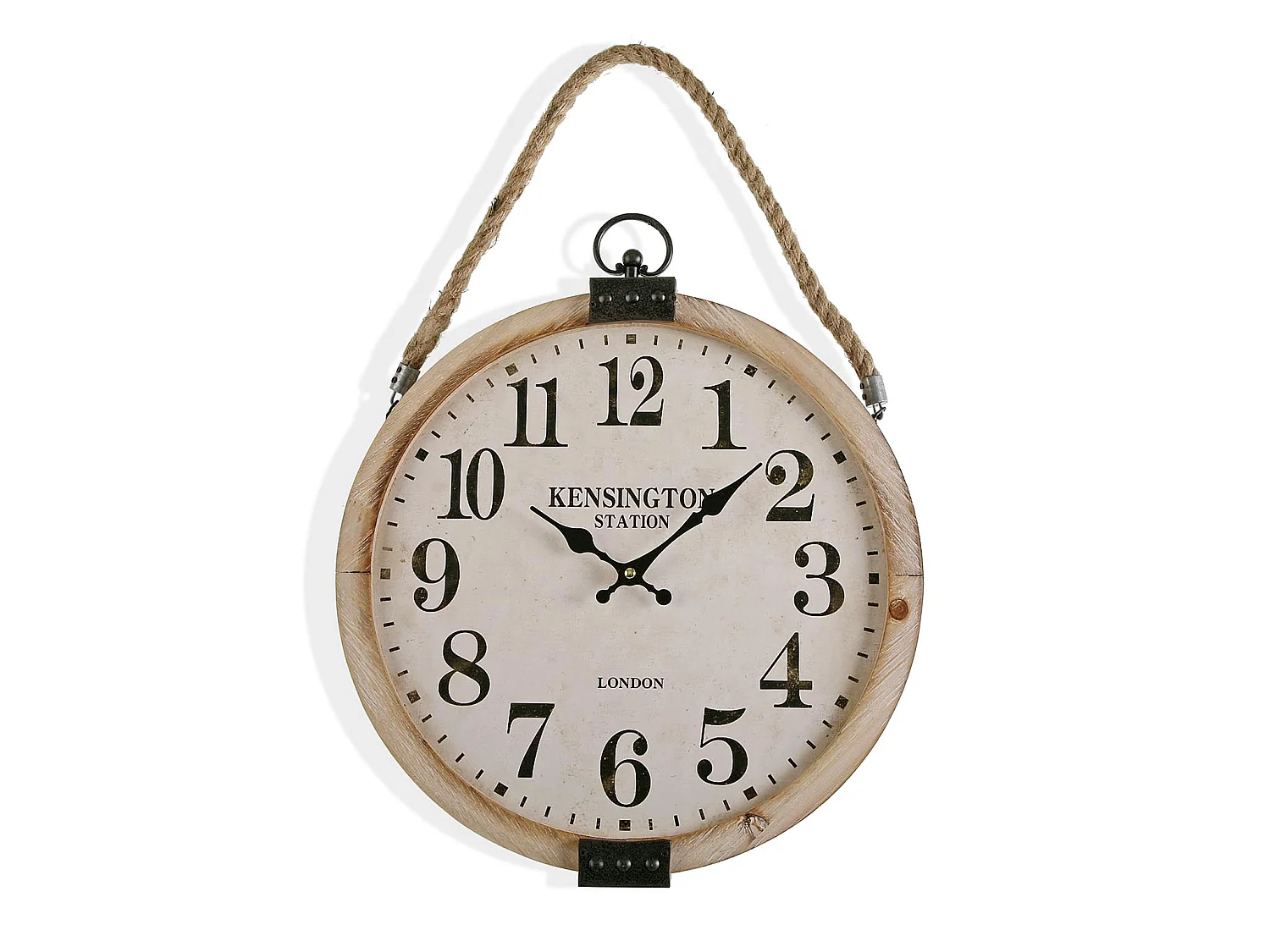 Horloge Murale Byron, 47 x 4,5 x 40 cm, Métal, Blanc