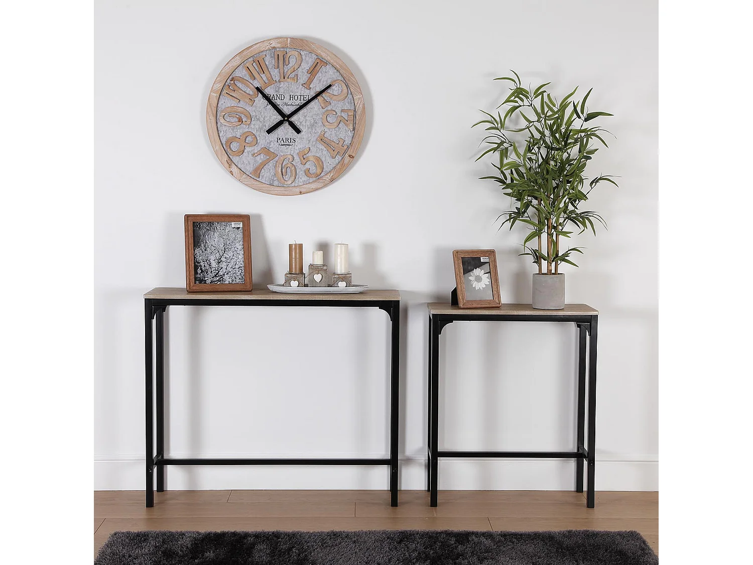 Macquarie Reloj de Pared Decorativo para la Cocina, el Salón, el Comedor o la Habitación, Gris y Marrón, 60x5x60cm