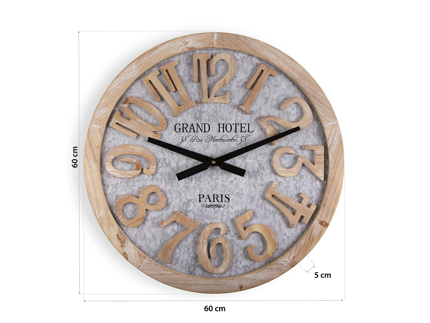 Macquarie Reloj de Pared Decorativo para la Cocina, el Salón, el Comedor o la Habitación, Gris y Marrón, 60x5x60cm