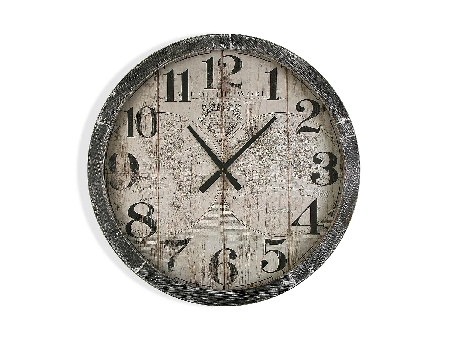 Horloge Murale pour Salon ou Cuisine - - Blackall - 76,5x6,5x76,5cm - Pendule en Bois - Gris