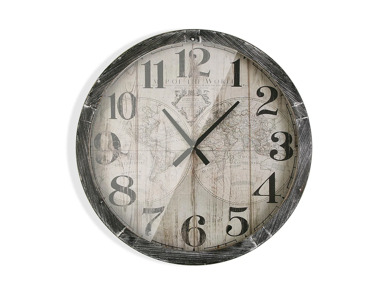 Horloge Murale pour Salon ou Cuisine - - Blackall - 76,5x6,5x76,5cm - Pendule en Bois - Gris