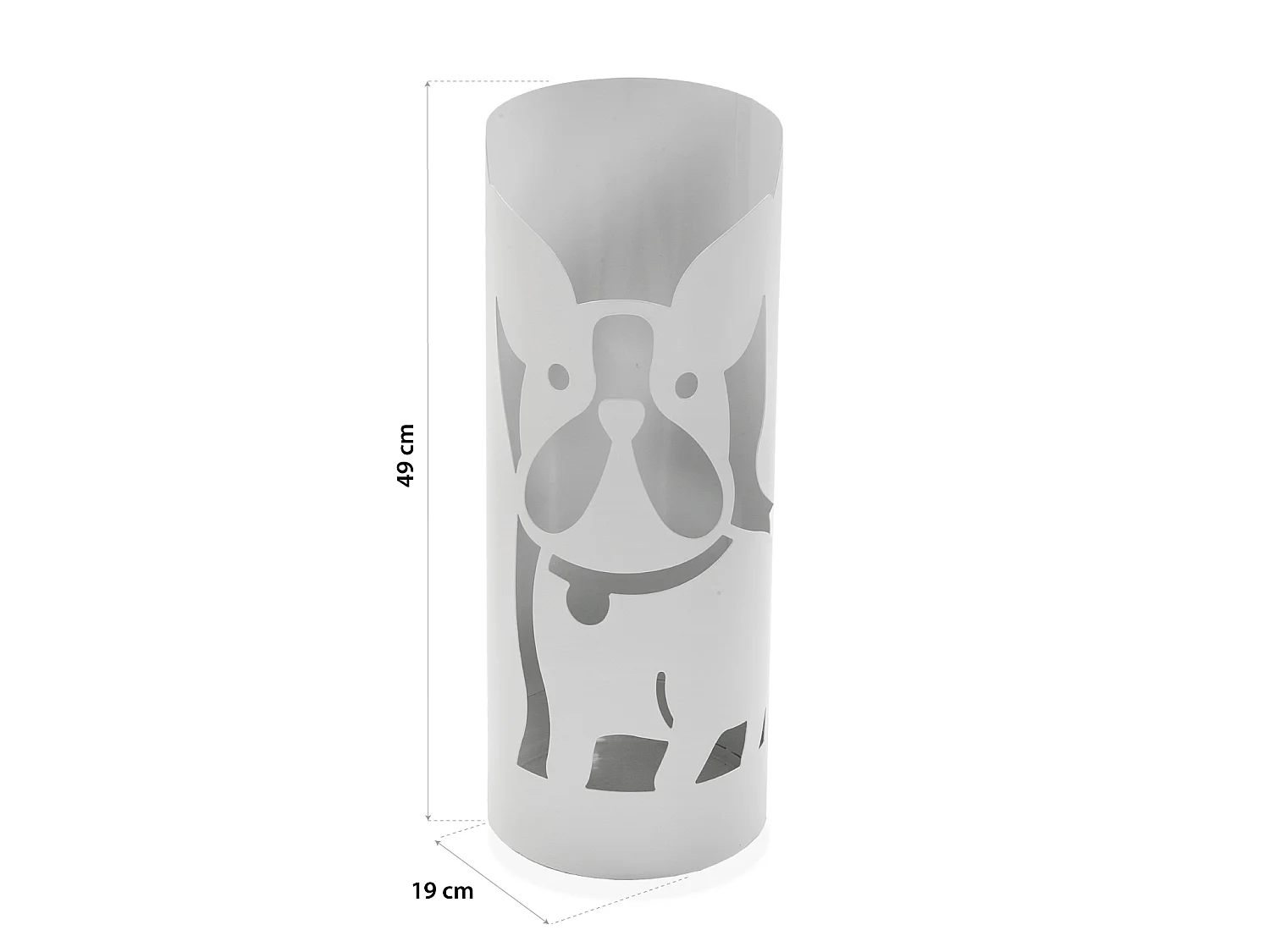 Porte-parapluie Hund, 49 x 19 x 19 cm, Métal, Blanc