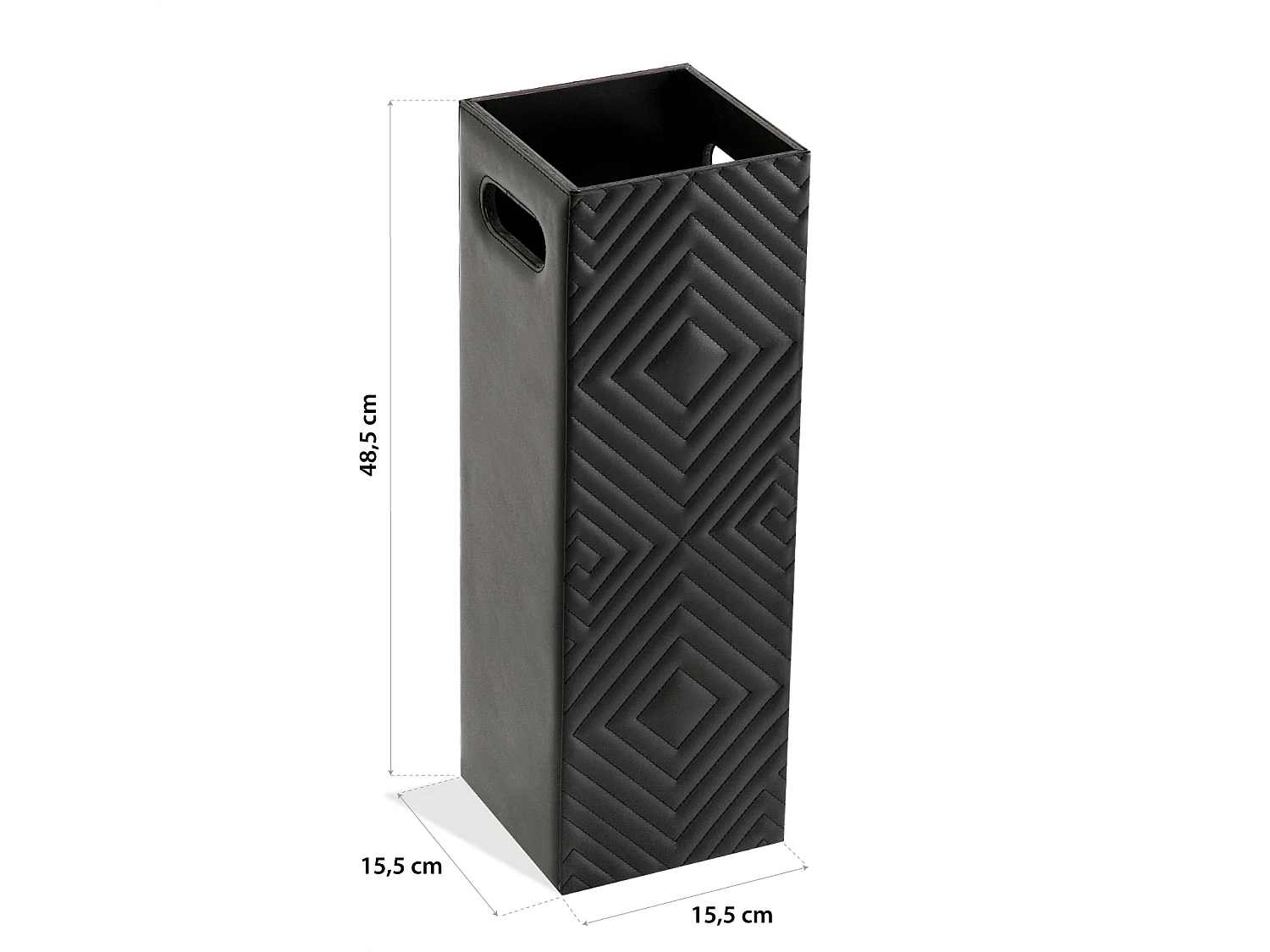 Fiona Paragüero para la Entrada, Habitación o Hall, Porta paraguas moderno, Negro, 48,5x15,5x15,5cm