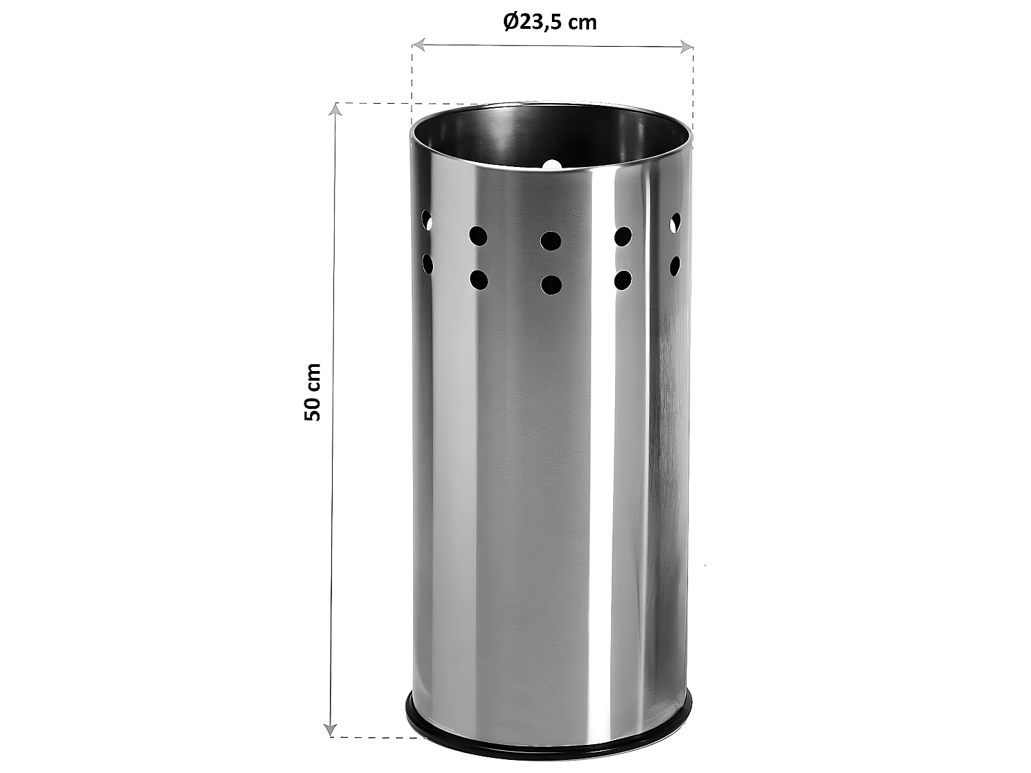 Lonati Portaombrelli per Ingresso, Corridoio, Camera, Giardino. Portaombrelli Piccolo e Moderno, Argento, 50x23,5x23,5cm