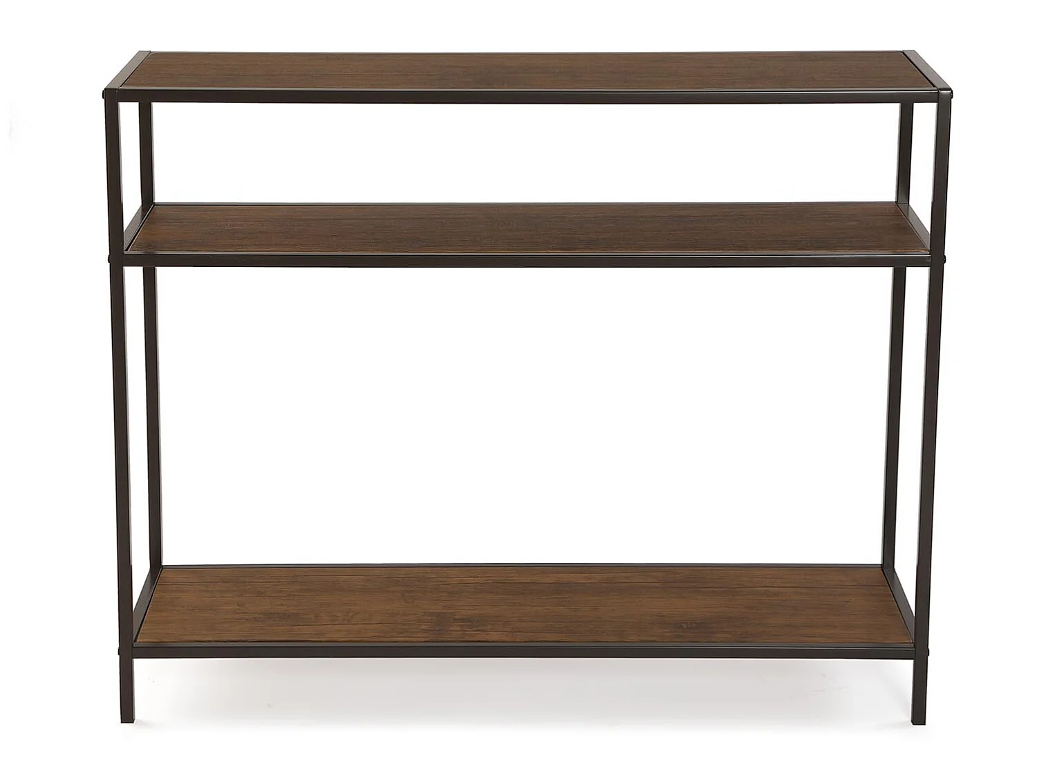 Table Console Berlin, 80 x 30 x 100 cm, Bois et métal, Marron et noir