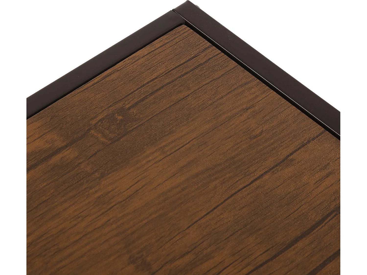 Table Console Berlin, 80 x 30 x 100 cm, Bois et métal, Marron et noir