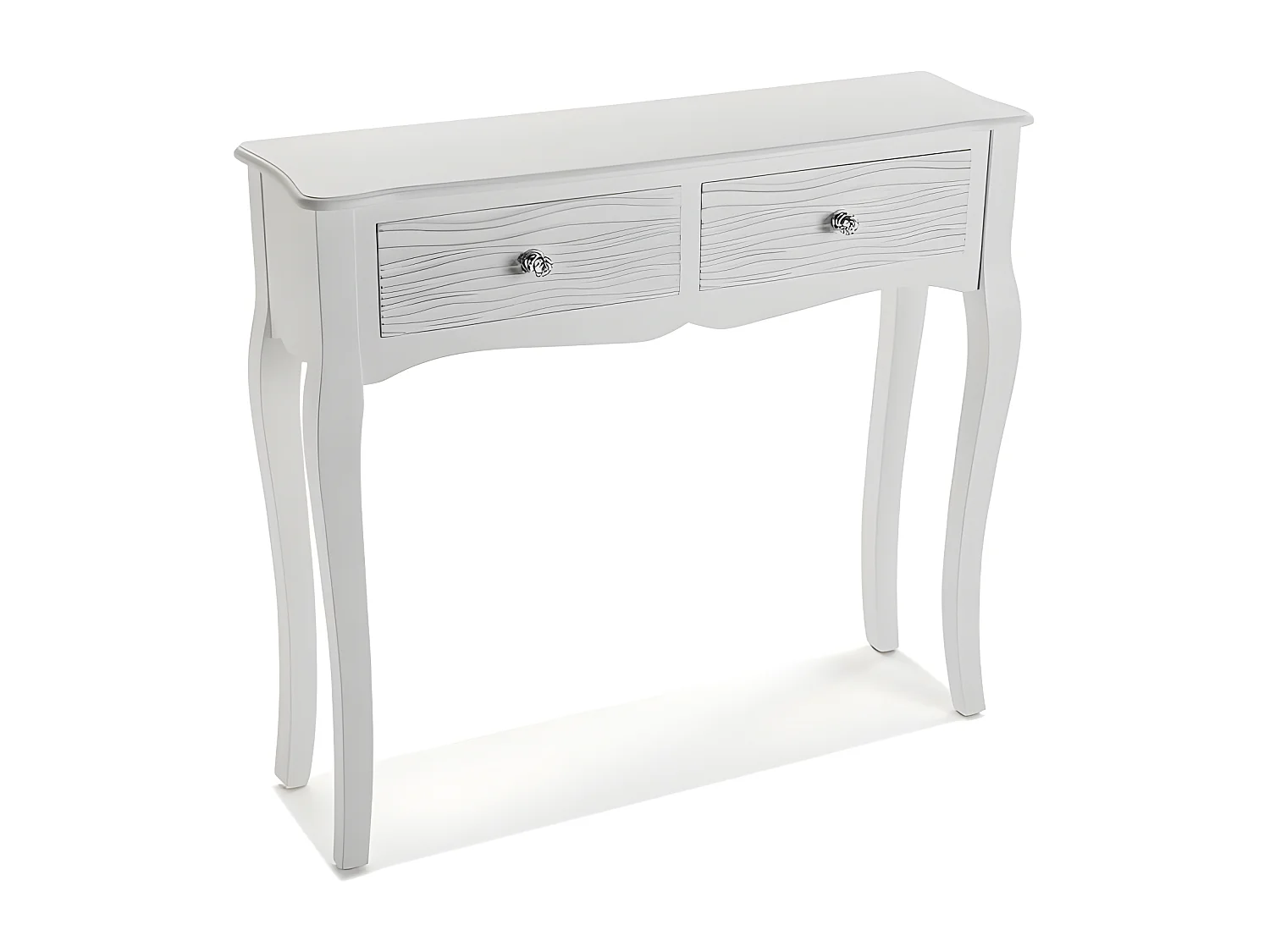 Table Console Avery, 80 x 25 x 90 cm, Bois, Blanc