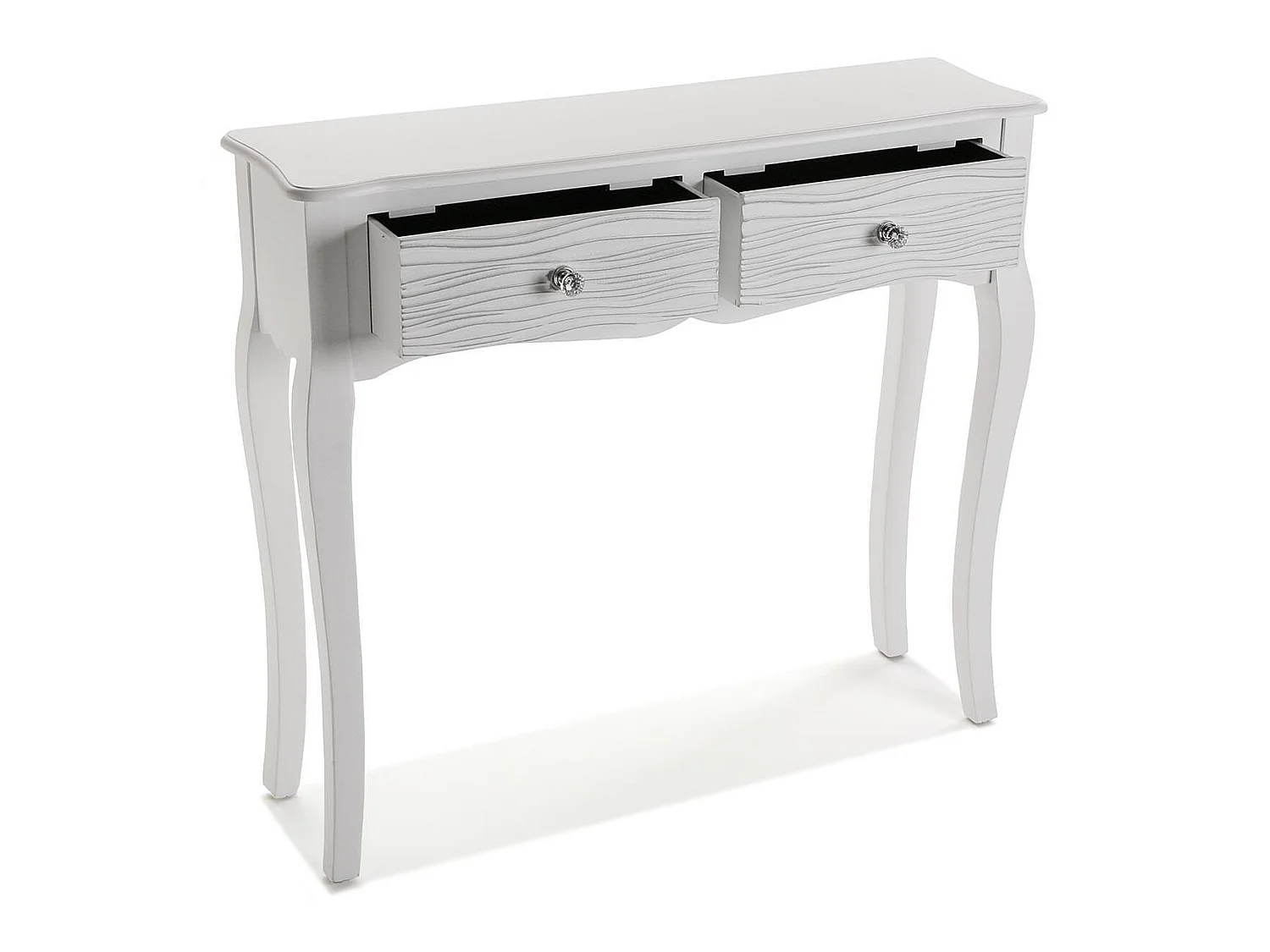 Table Console Avery, 80 x 25 x 90 cm, Bois, Blanc