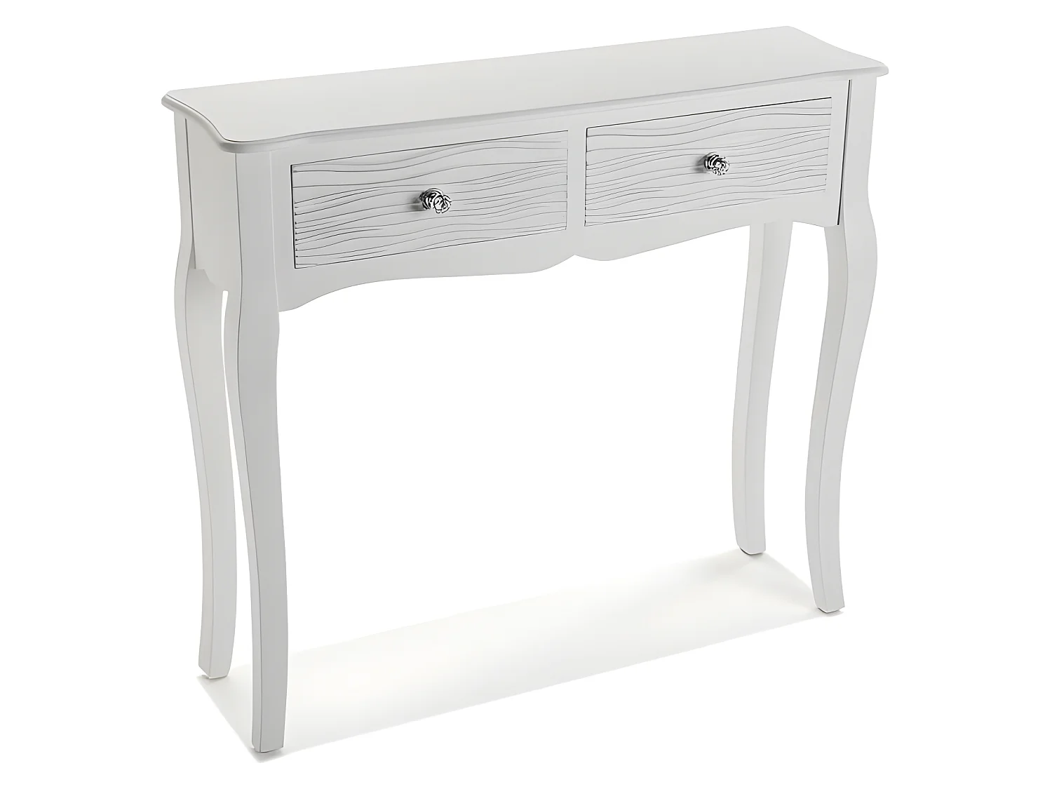 Table Console Avery, 80 x 25 x 90 cm, Bois, Blanc