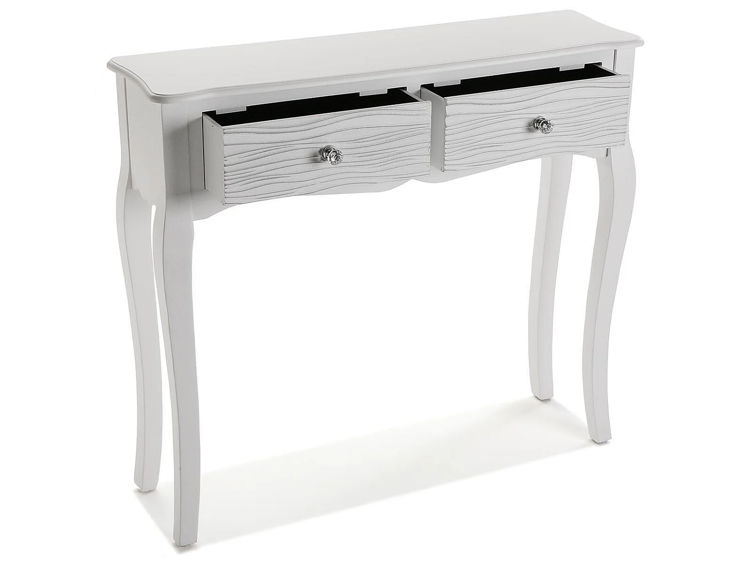 Table Console Avery, 80 x 25 x 90 cm, Bois, Blanc