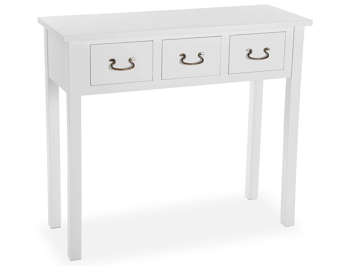 Table Console Niza, 80 x 35 x 90 cm, Bois, Blanc