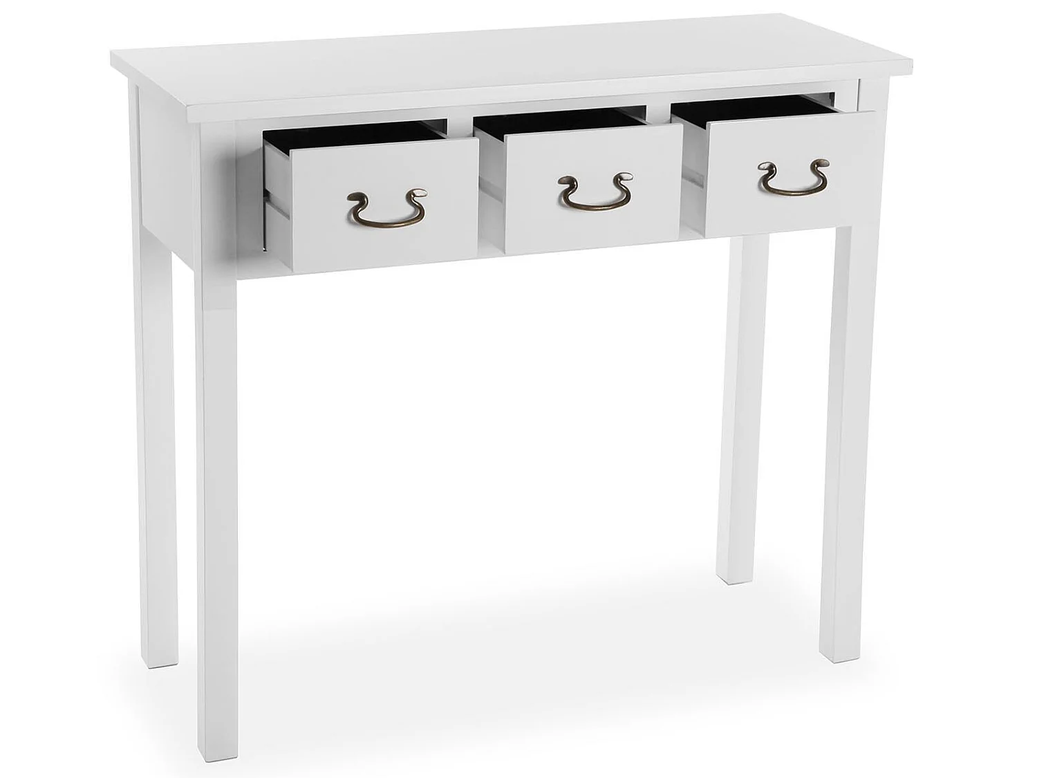 Table Console Niza, 80 x 35 x 90 cm, Bois, Blanc