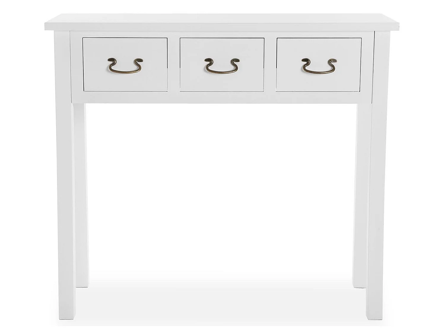 Table Console Niza, 80 x 35 x 90 cm, Bois, Blanc