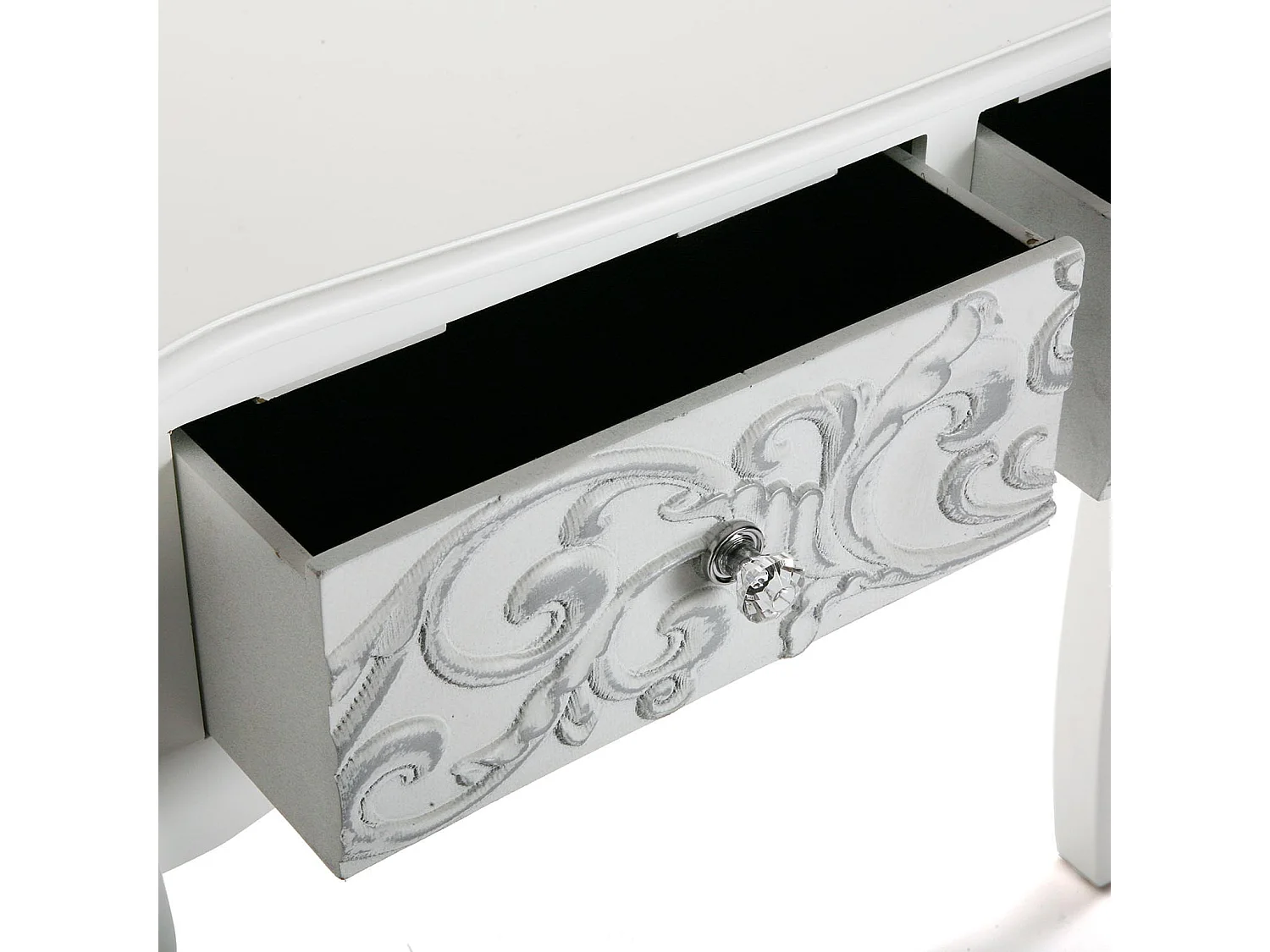 Table Console Anjali, 80 x 25 x 80 cm, Bois, Blanc