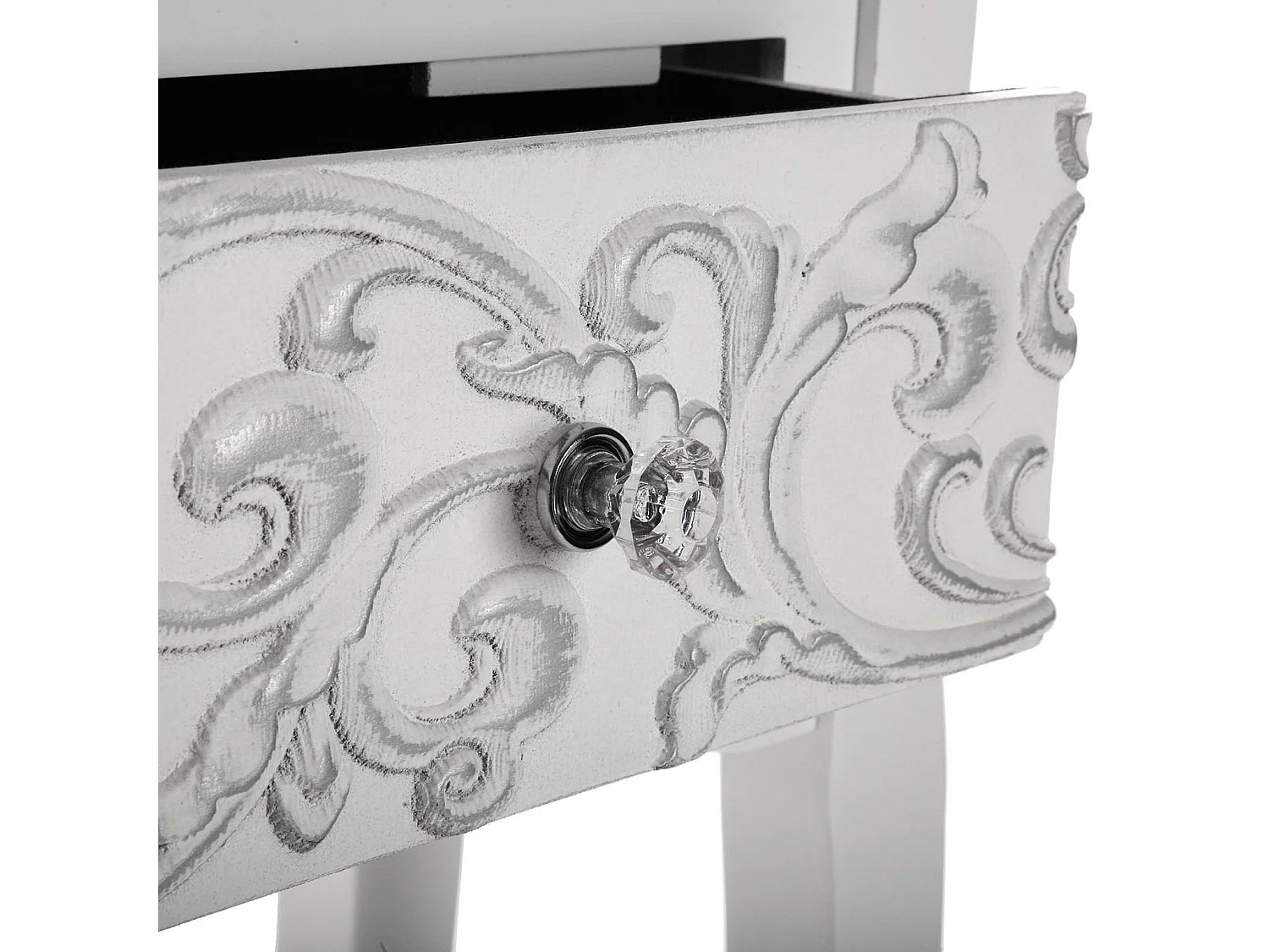 Table Console Anjali, 80 x 25 x 80 cm, Bois, Blanc