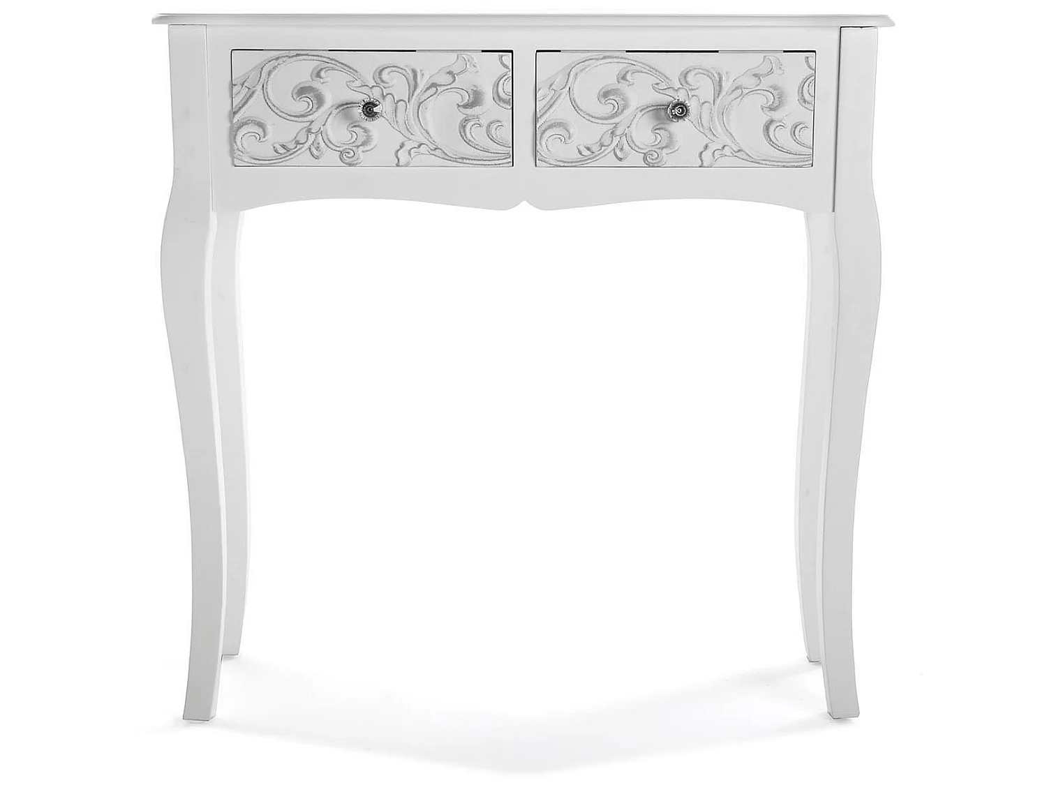 Table Console Anjali, 80 x 25 x 80 cm, Bois, Blanc