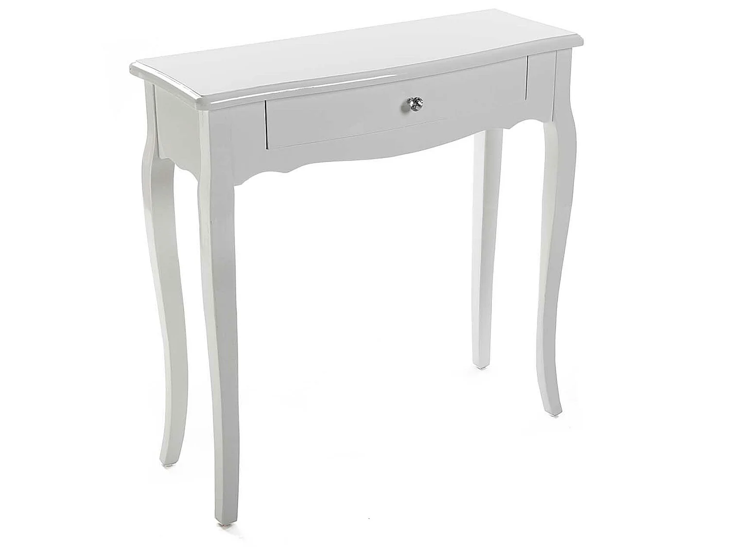 Cagliari Tavolo Consolle, Tavolino da Ingresso, Corridoio o Sala, Stretto, Bianco, 80x30x80cm