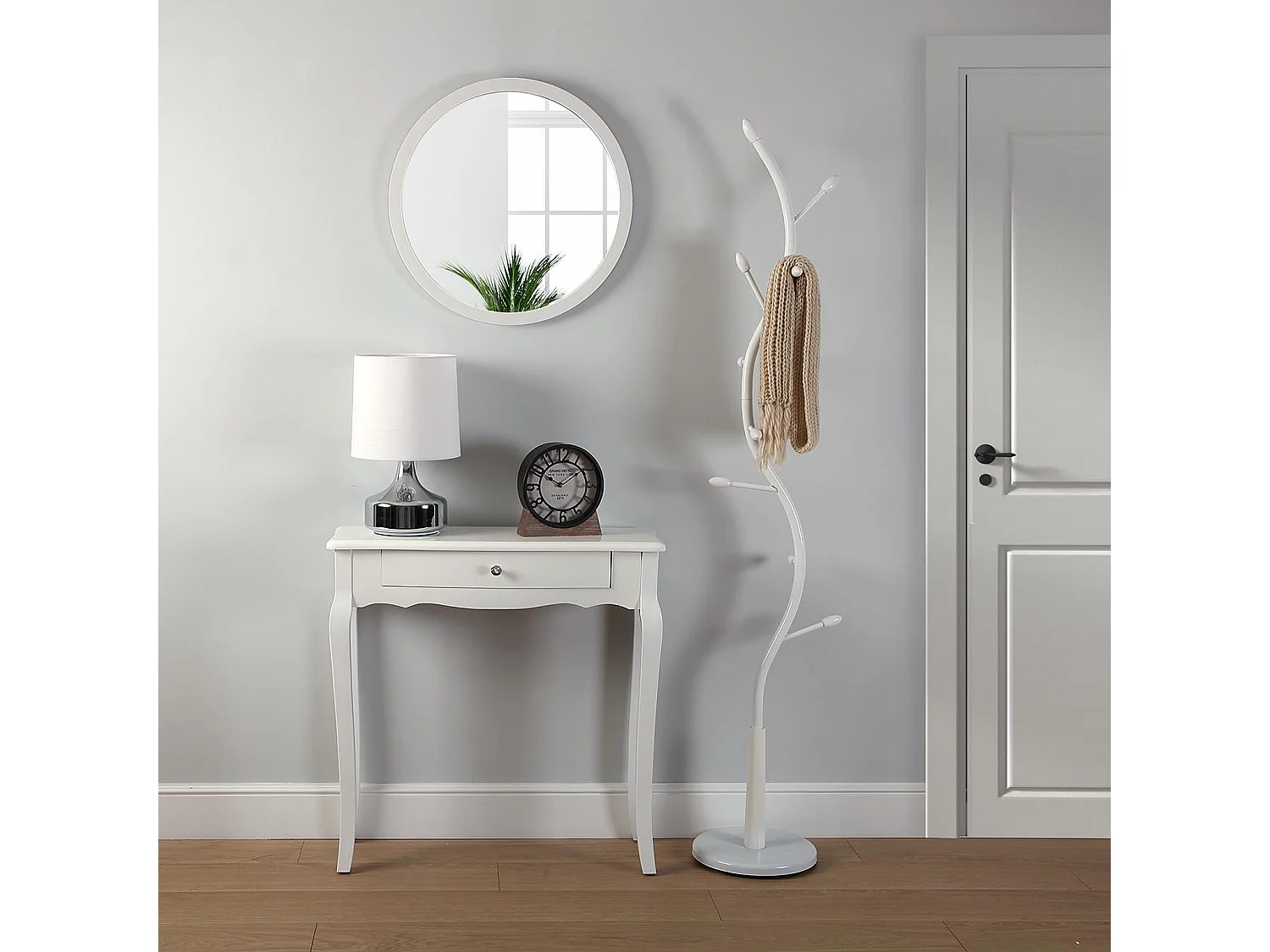 Cagliari Tavolo Consolle, Tavolino da Ingresso, Corridoio o Sala, Stretto, Bianco, 80x30x80cm