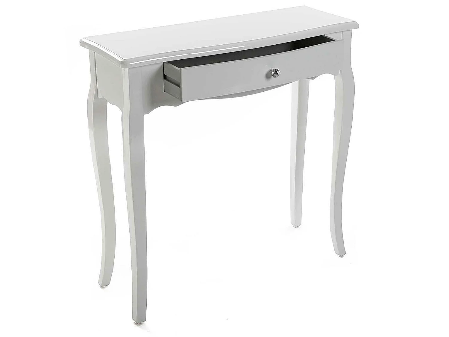 Cagliari Tavolo Consolle, Tavolino da Ingresso, Corridoio o Sala, Stretto, Bianco, 80x30x80cm