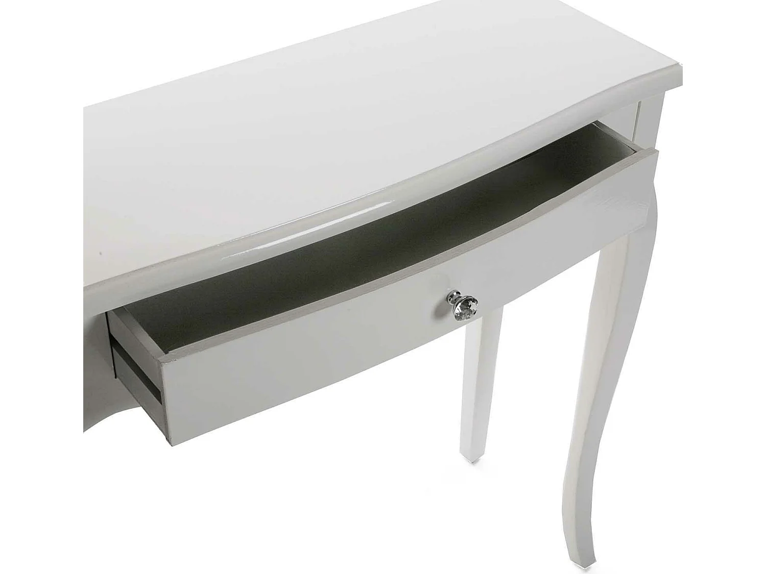 Cagliari Tavolo Consolle, Tavolino da Ingresso, Corridoio o Sala, Stretto, Bianco, 80x30x80cm