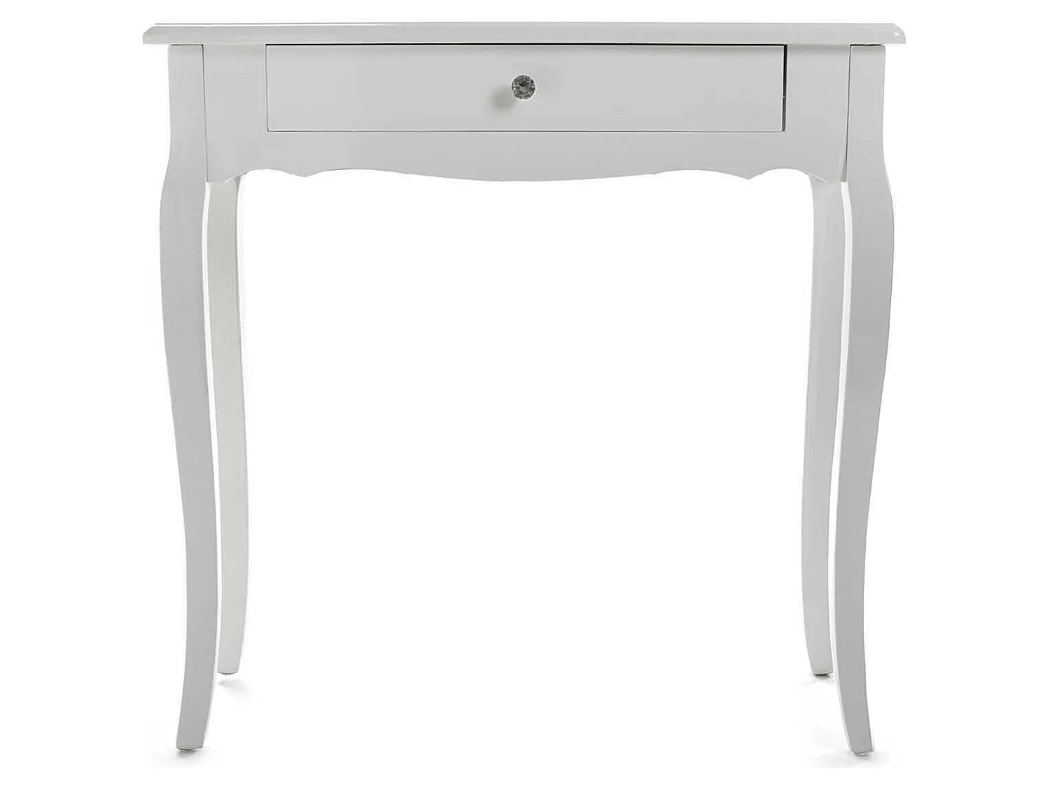 Cagliari Tavolo Consolle, Tavolino da Ingresso, Corridoio o Sala, Stretto, Bianco, 80x30x80cm