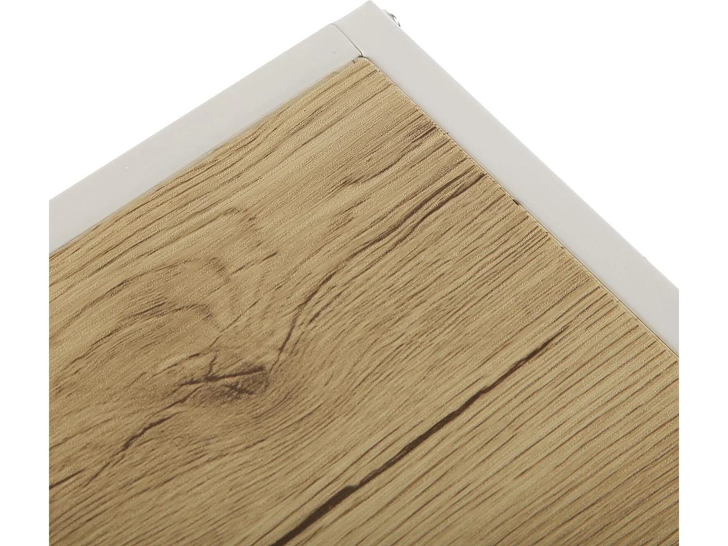 Table Console Berlin, 80 x 30 x 100 cm, Bois et métal, Marron et blanc