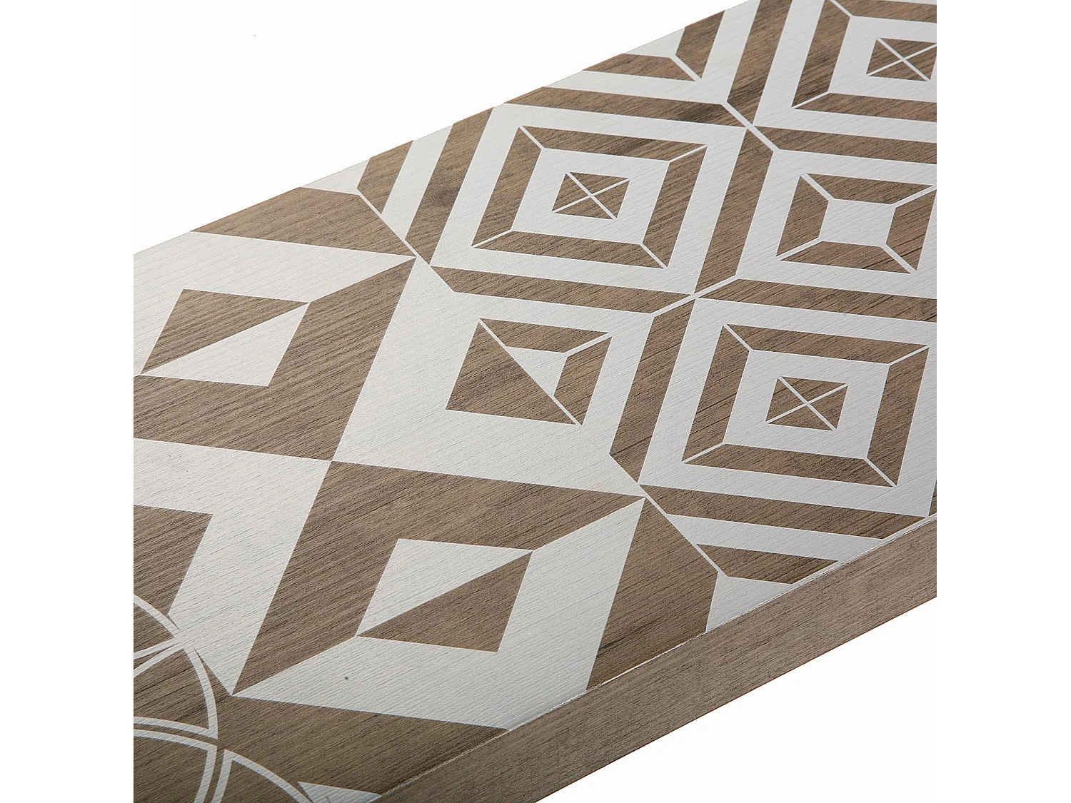 Table Console Magda, 80 x 25 x 110 cm, Bois et métal, Marron et blanc