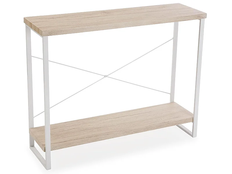 Taline Mueble Recibidor Estrecho para la Entrada o el Pasillo, Mesa Consola, Blanco, 80x30x100cm