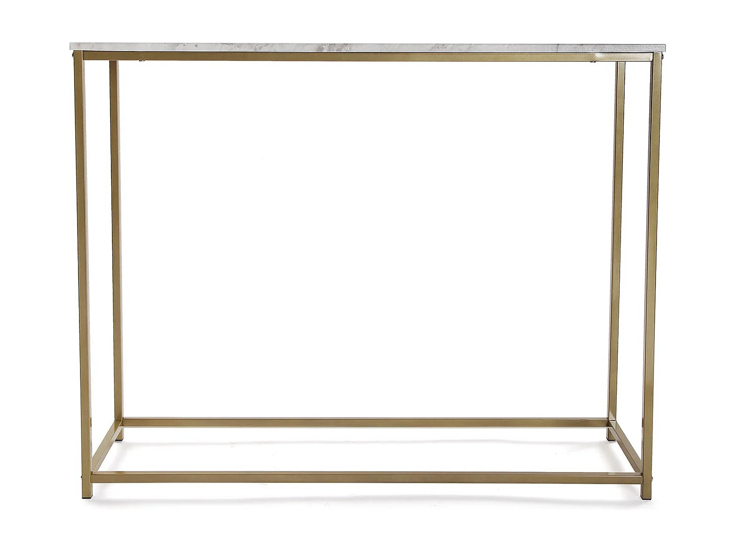 Table Console Montpellier, 81 x 30 x 100 cm, Bois et métal, Marbre et or