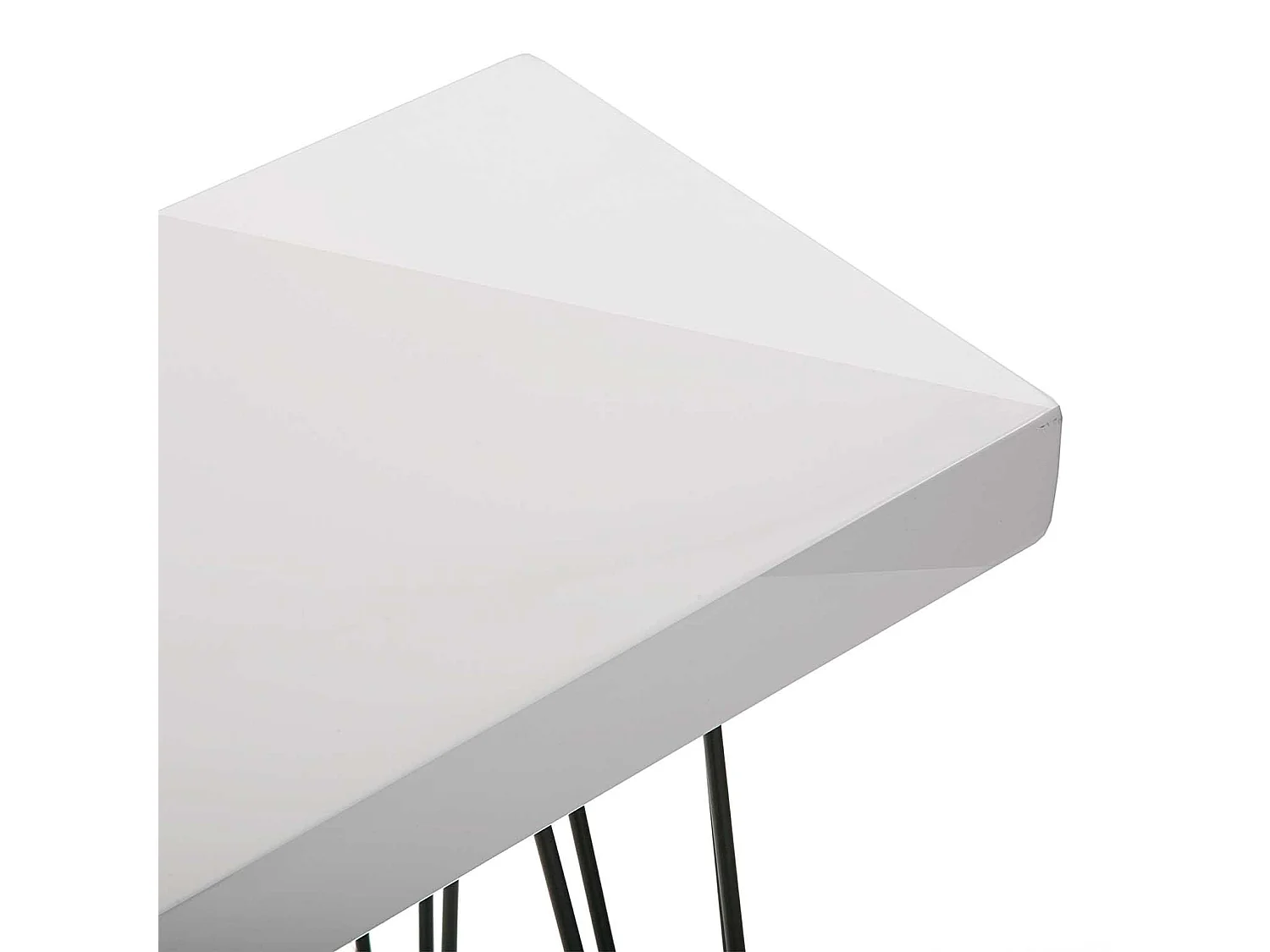 Table Console White Dallas, 80 x 25 x 110 cm, Bois et métal, Blanc