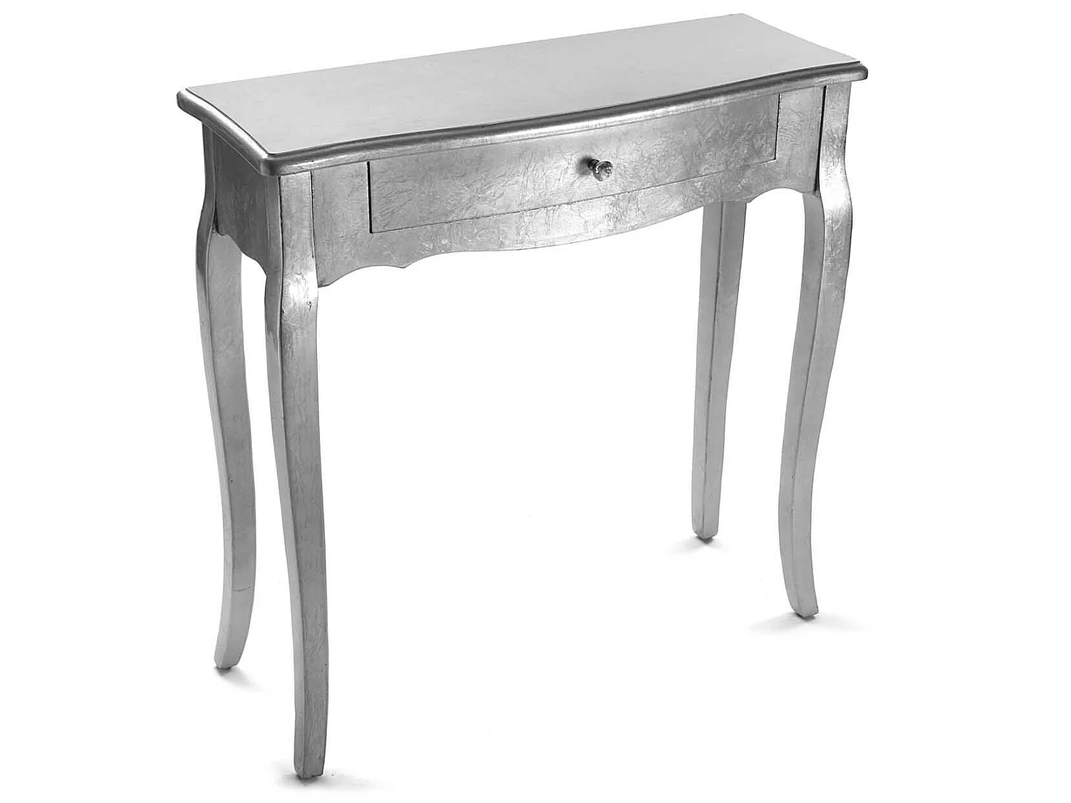 Table Console Cagliari, 80 x 30 x 80 cm, Bois, Argenté