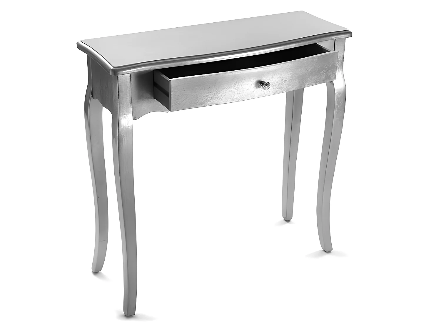 Table Console Cagliari, 80 x 30 x 80 cm, Bois, Argenté