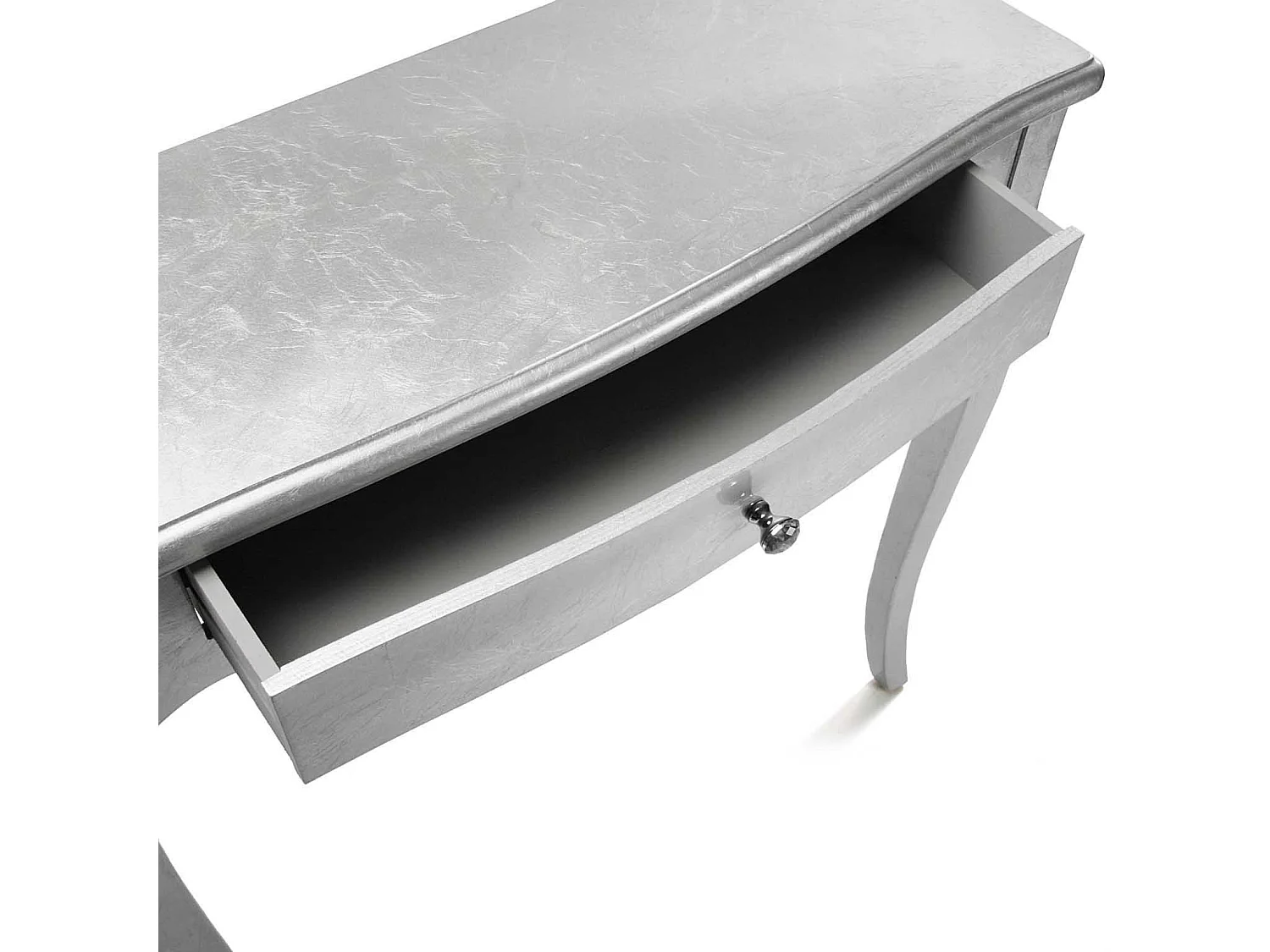 Table Console Cagliari, 80 x 30 x 80 cm, Bois, Argenté