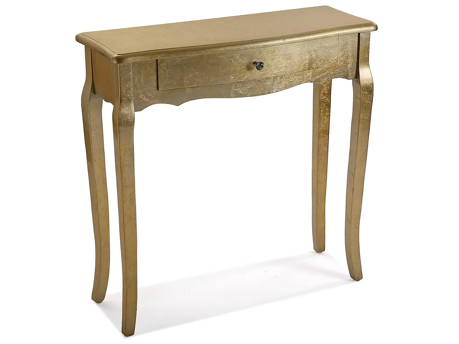 Cagliari Mueble Recibidor Estrecho para la Entrada o el Pasillo, Mesa Consola, Dorado, 80x30x80cm