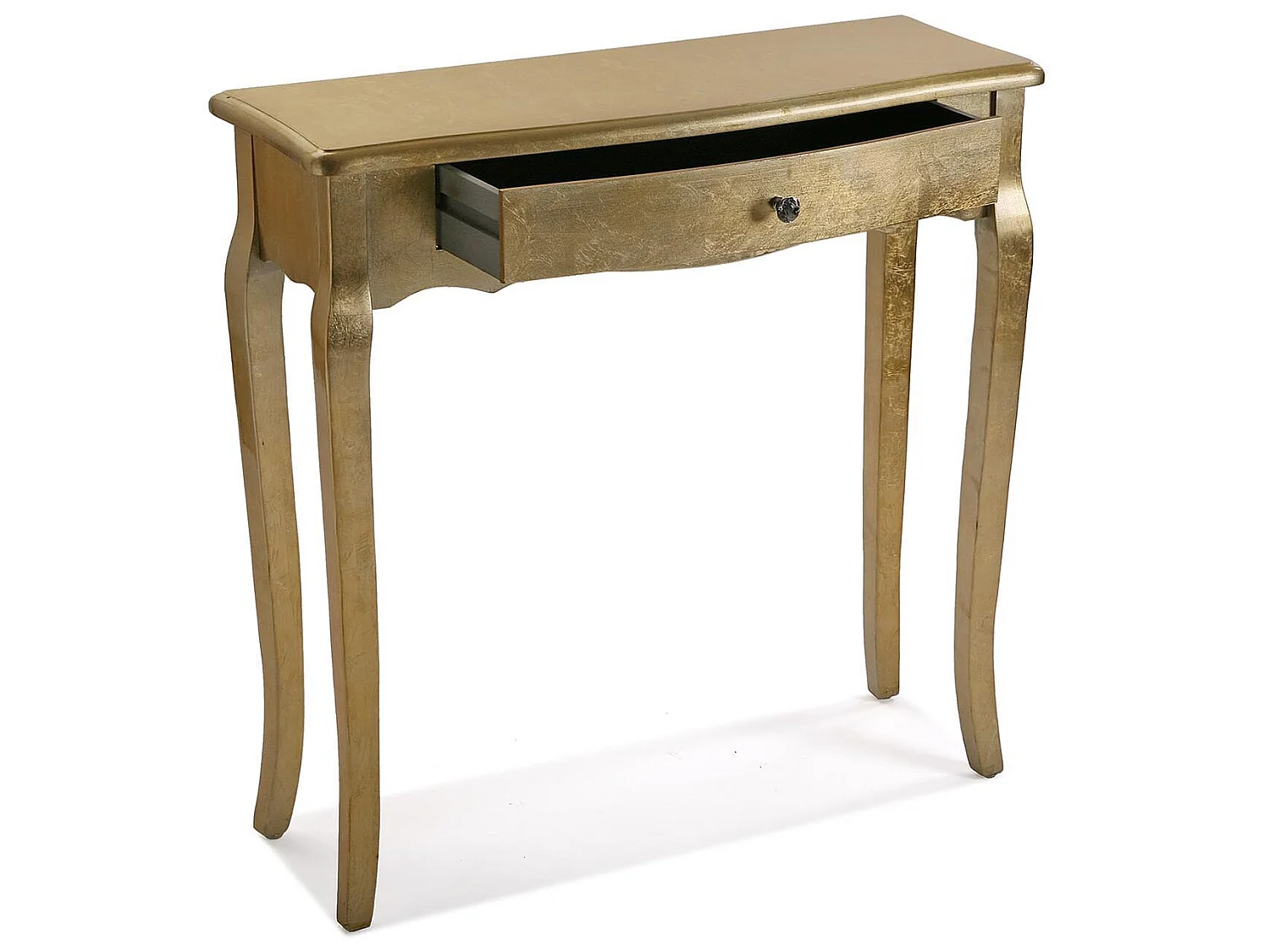 Cagliari Mueble Recibidor Estrecho para la Entrada o el Pasillo, Mesa Consola, Dorado, 80x30x80cm