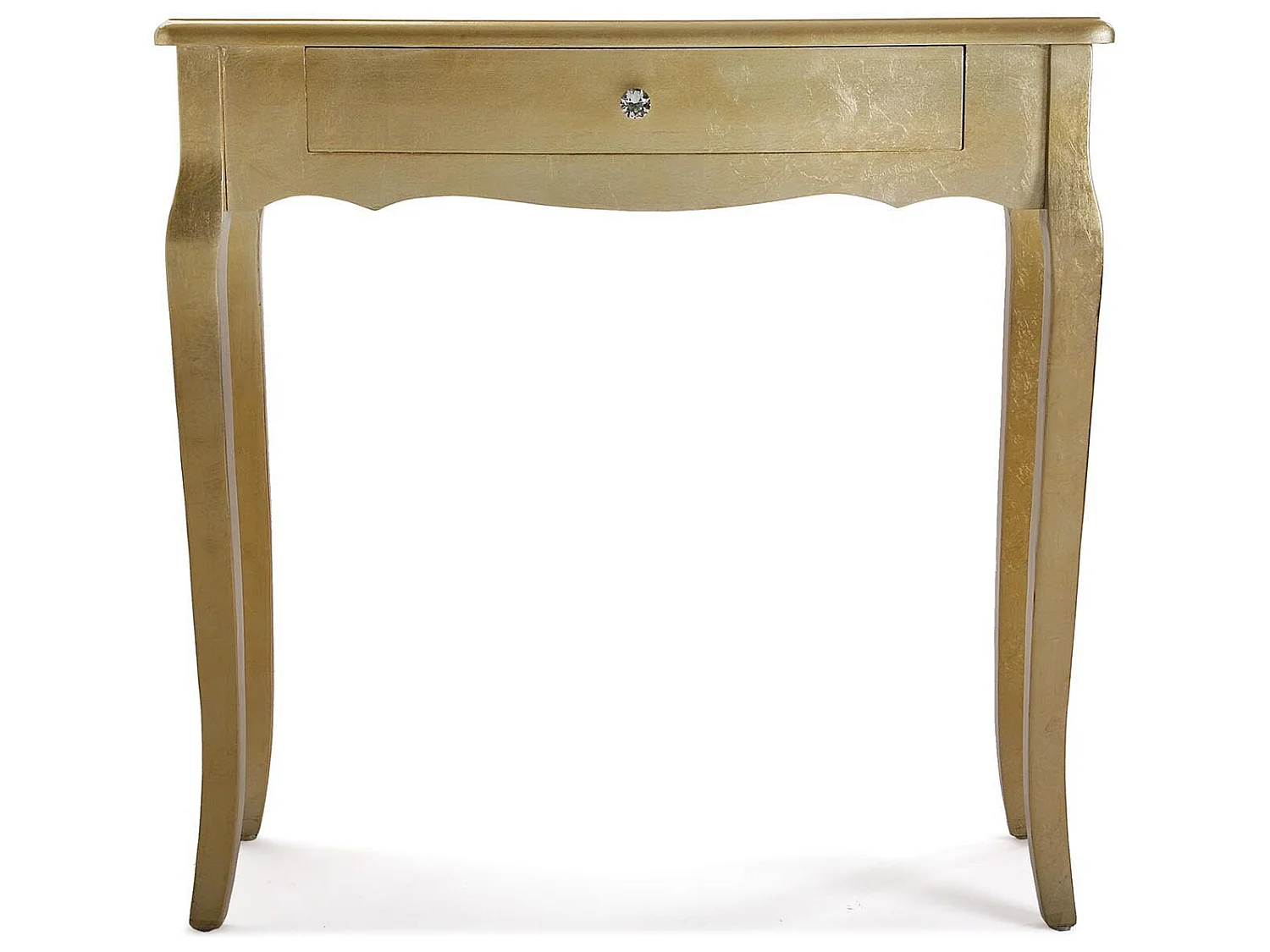 Cagliari Mueble Recibidor Estrecho para la Entrada o el Pasillo, Mesa Consola, Dorado, 80x30x80cm