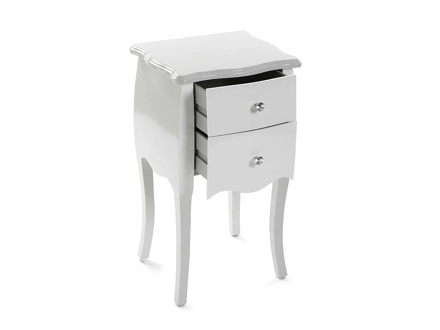 Table de chevet Cagliari, 71 x 35 x 40 cm, Bois, Blanc