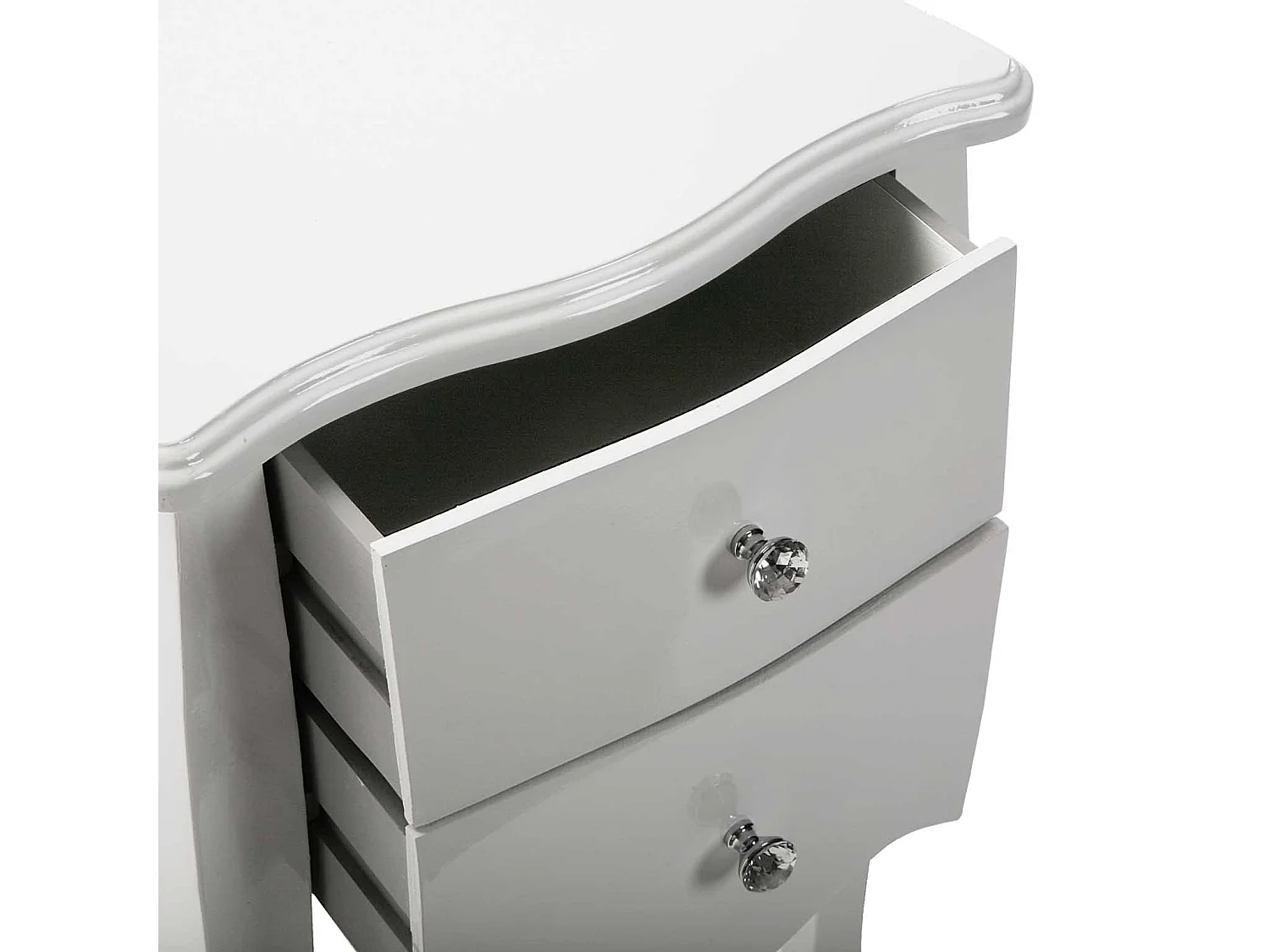 Table de chevet Cagliari, 71 x 35 x 40 cm, Bois, Blanc