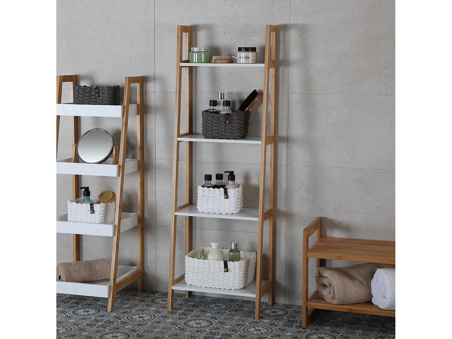 Billy Mueble para el Baño Auxiliar, Marrón y blanco, 120x40x24,5cm