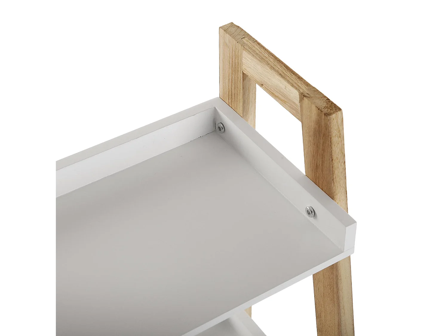 Étagère de salle de bain Nancy, 98 x 34 x 35 cm, Bois, Marron et blanc