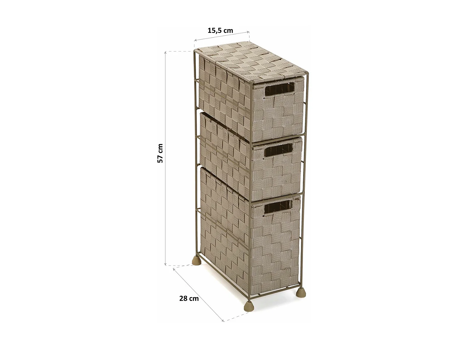 Mannheim Mueble para el Baño Auxiliar, Beige, 57x28x15,5cm