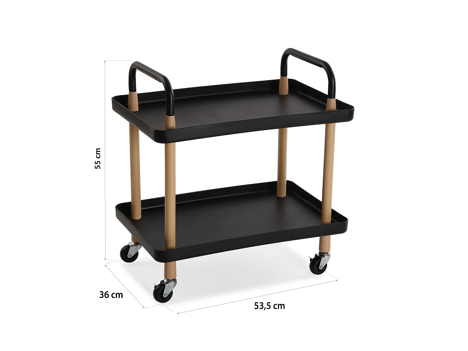 Étagère de salle de bain Skuvoy, 55 x 36 x 53,5 cm, Métal et plastique, Noir