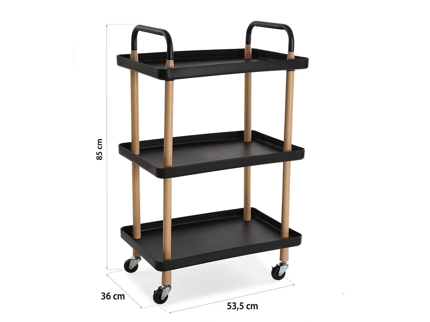 Étagère de salle de bain Skuvoy, 85 x 36 x 53,5 cm, Métal et plastique, Noir