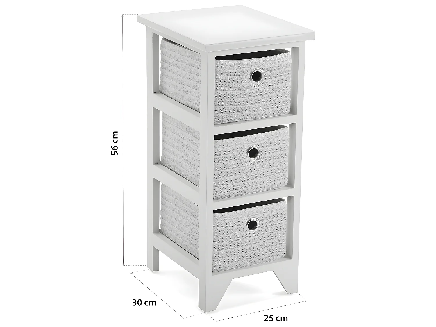 Ohai Mobiletto Salvaspazio Ausiliario per il Bagno, Arredo bagno, Bianco, 56x30x25cm