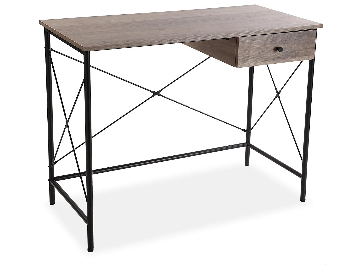 Bureau Hedgehope, 76 x 48 x 100 cm, Bois et métal, Marron et noir