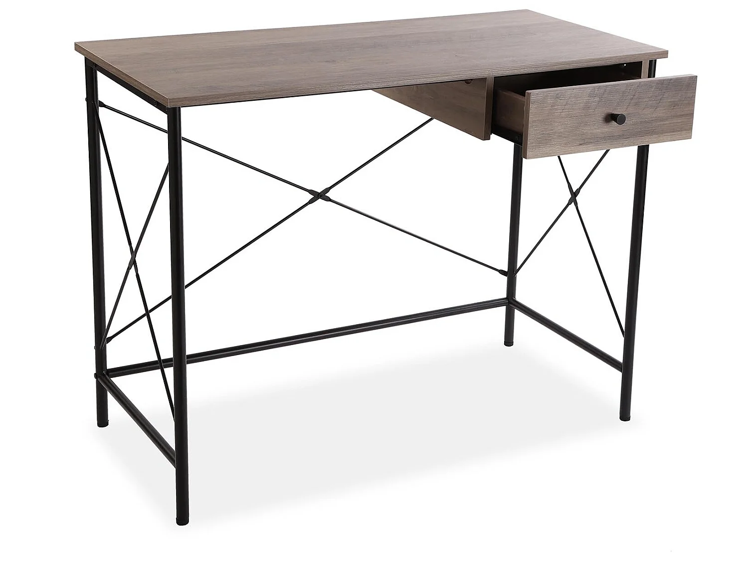 Bureau Hedgehope, 76 x 48 x 100 cm, Bois et métal, Marron et noir