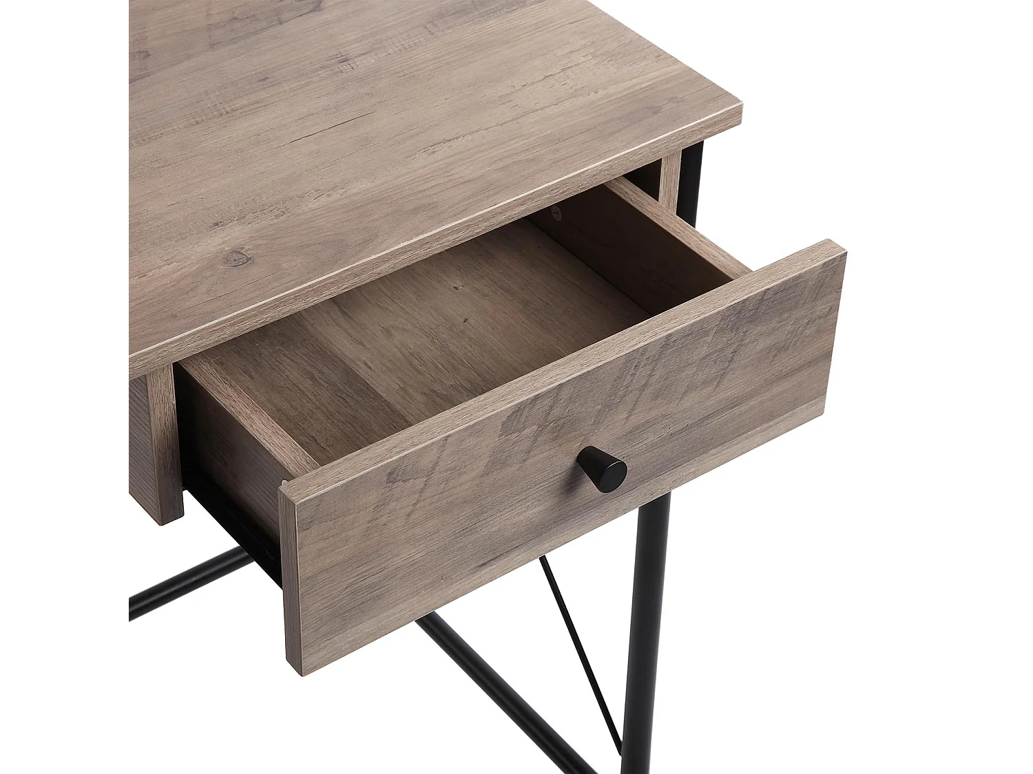 Bureau Hedgehope, 76 x 48 x 100 cm, Bois et métal, Marron et noir