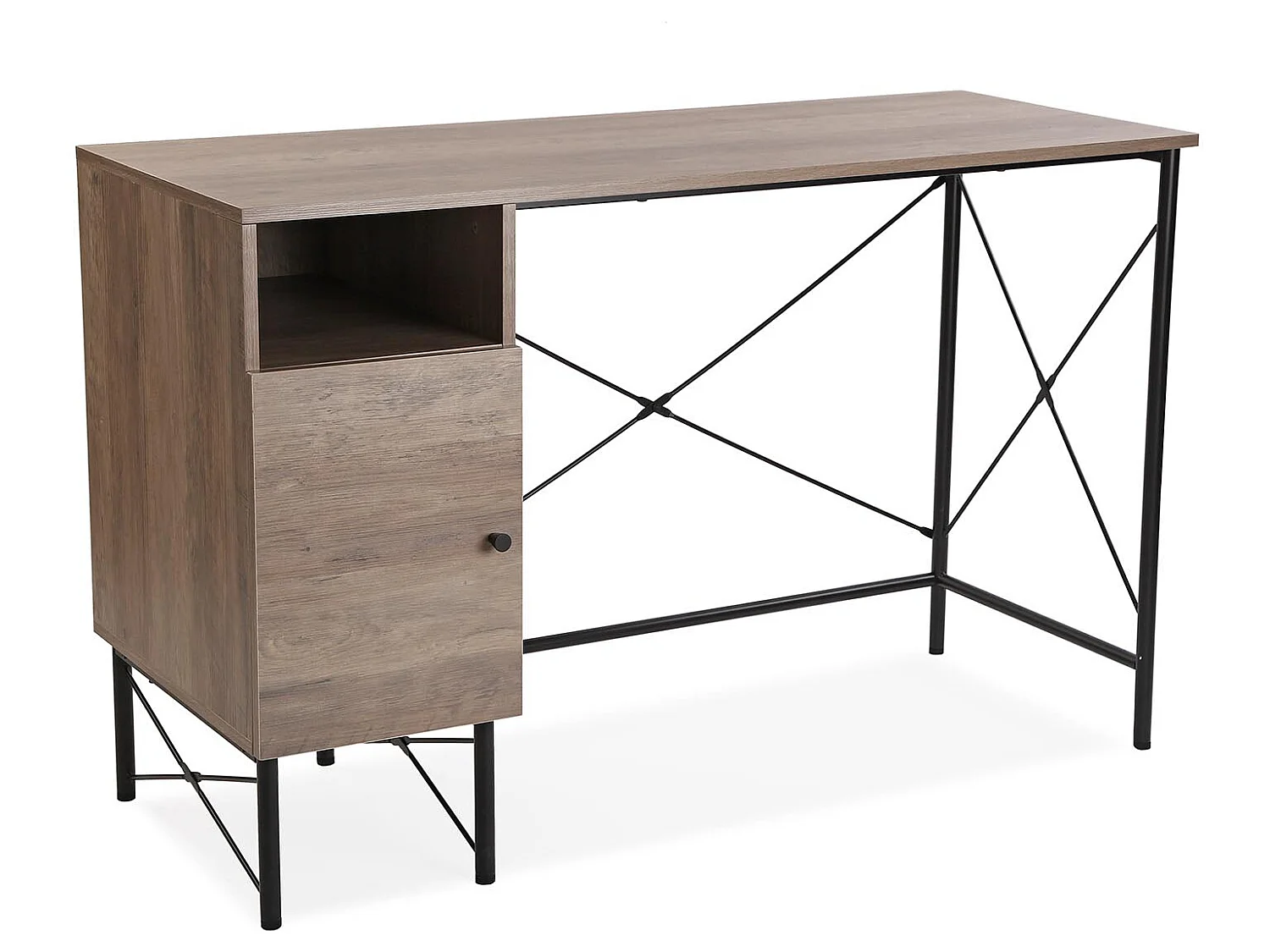 Bureau Hedgehope, 76 x 48 x 120 cm, Bois et métal, Marron et noir