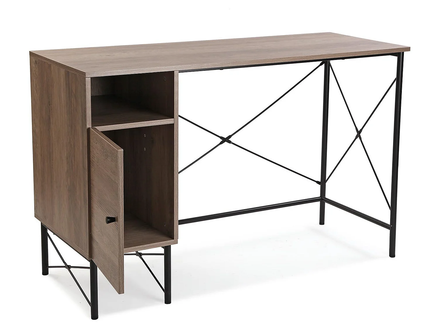 Bureau Hedgehope, 76 x 48 x 120 cm, Bois et métal, Marron et noir